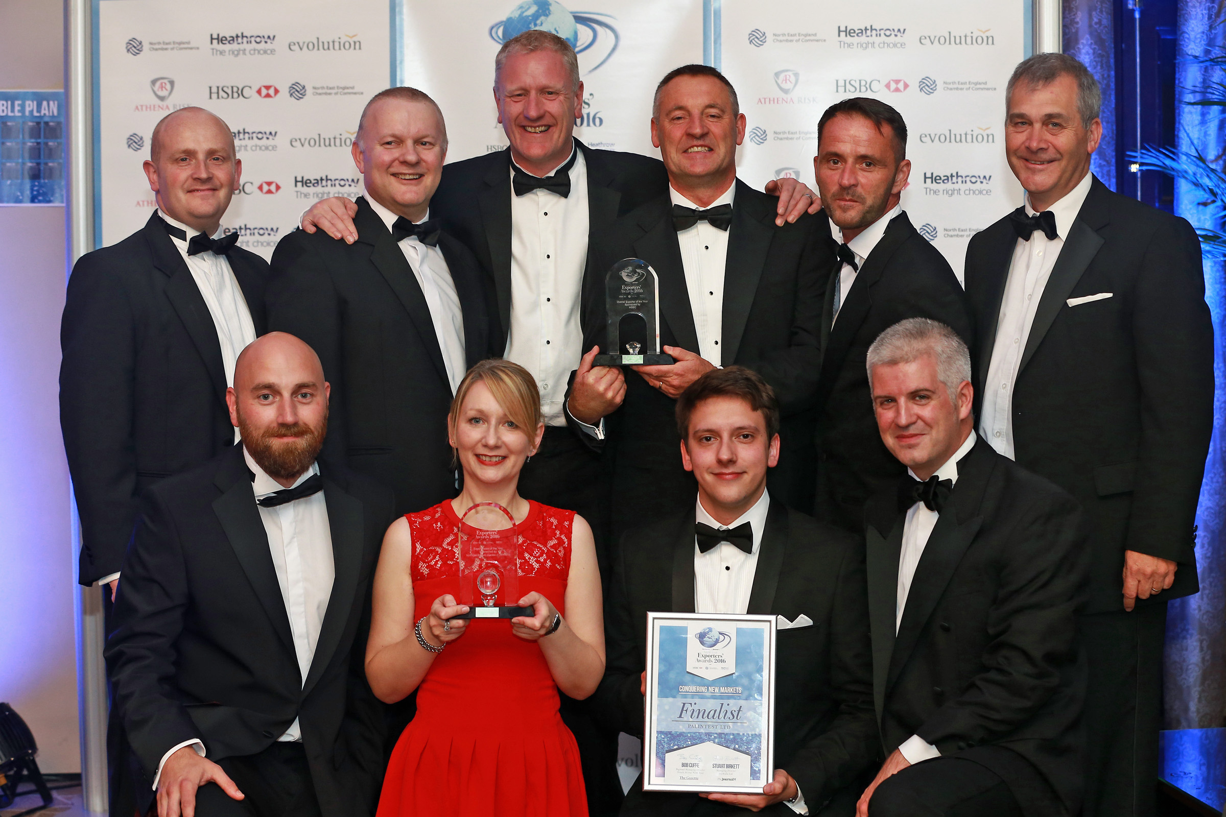 Overall Exporter of the Year winner Dave Sidlow (back row third from left) and his team from Palintest Ltd

The North East Exporters Awards 2016 held at Ramside Hall Hotel